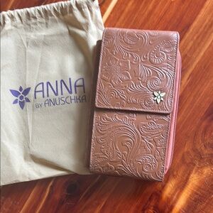 Anuschka Embossed Brown Wallet